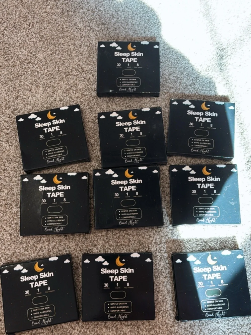 Set of 10 Sleep Skin Tape, 30 Patches, Sealed And Unopened, New In Original Box